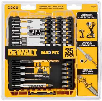 DeWalt Max Fit Assorted Screwdriving Bit Set S2 Tool Steel 35 pc Deal