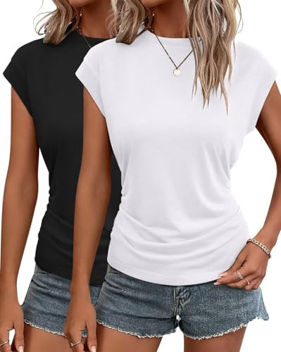 Women's Fall Cap Sleeve Tops 2-Pack
