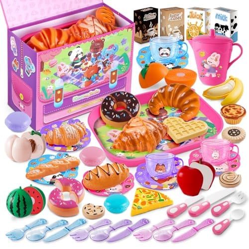 Drefirsa Kids' 63-Piece Plastic Play Tea Party Set Deal