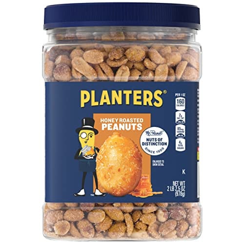 PLANTERS Honey Roasted Peanuts 2.16 lb Container 6-Pack