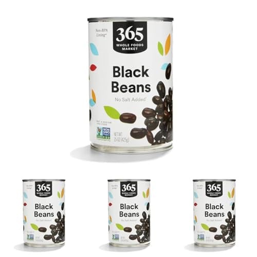 365 by Whole Foods Market Unsalted Black Beans 15 Ounce (Pack of 4) Deal
