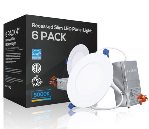 TORCHSTAR 4" Slim 9W LED Recessed Lights 6-Pack