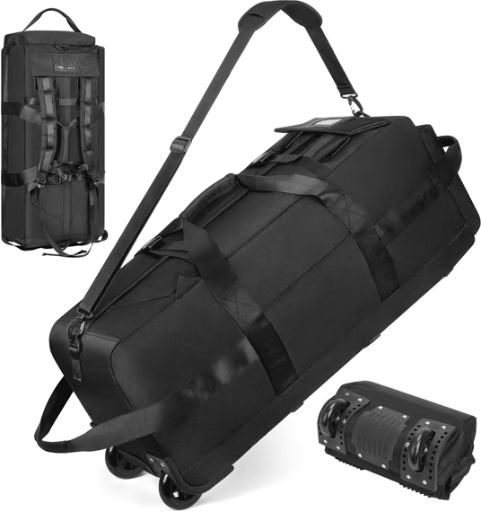 DAKOMM 90L Extra Large Rolling Duffle Bag with Wheels, 34 Inch Deal