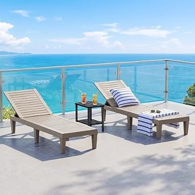 Outdoor Chaise Lounge Chair Set of 2