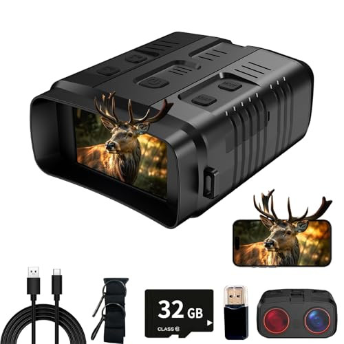 4K Day/Night Vision Goggles 10X Zoom 3'' LCD 32GB TF Card