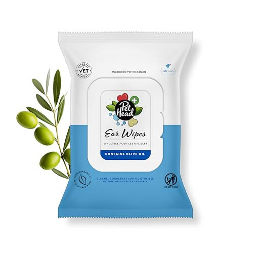 Pet Head Health Ear Wipes for Cats and Dogs Fragrance-Free, 30 Count