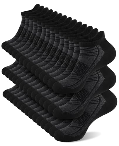 Shnn Men's & Women's Ankle Socks w/ Heel Tab 14-Pack (Black) Deal