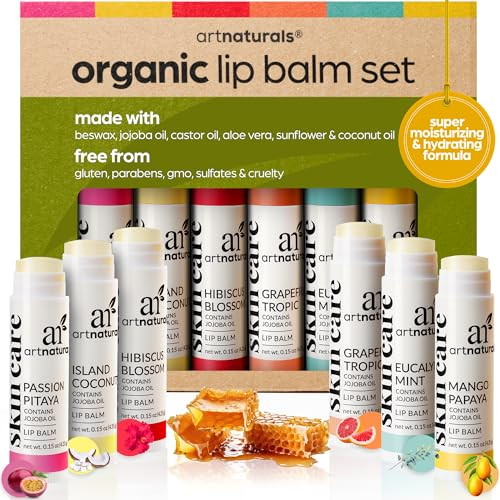 ArtNaturals Assorted Organic Beeswax Lip Balm 6-Piece Gift Set