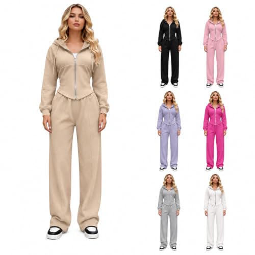 Hooded Zip Crop Top Lounge Sets Deal
