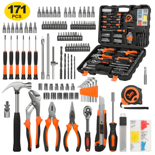 171 Piece Socket Wrench Auto Repair Tool Combination Package