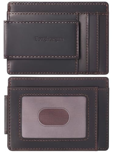 Slim RFID-Blocking Men's Wallet with Magnetic Money Clip and ID Window