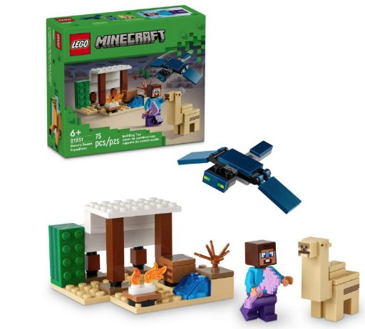 LEGO Minecraft Steve's Desert Expedition Building Toy, 75 Pcs.