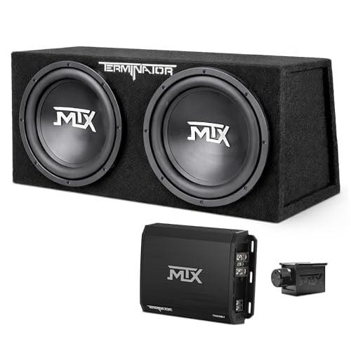 (Prime Deal) MTX Terminator 12" 1200W Dual Loaded Car Subwoofer Enclosure & Amplifier Deal