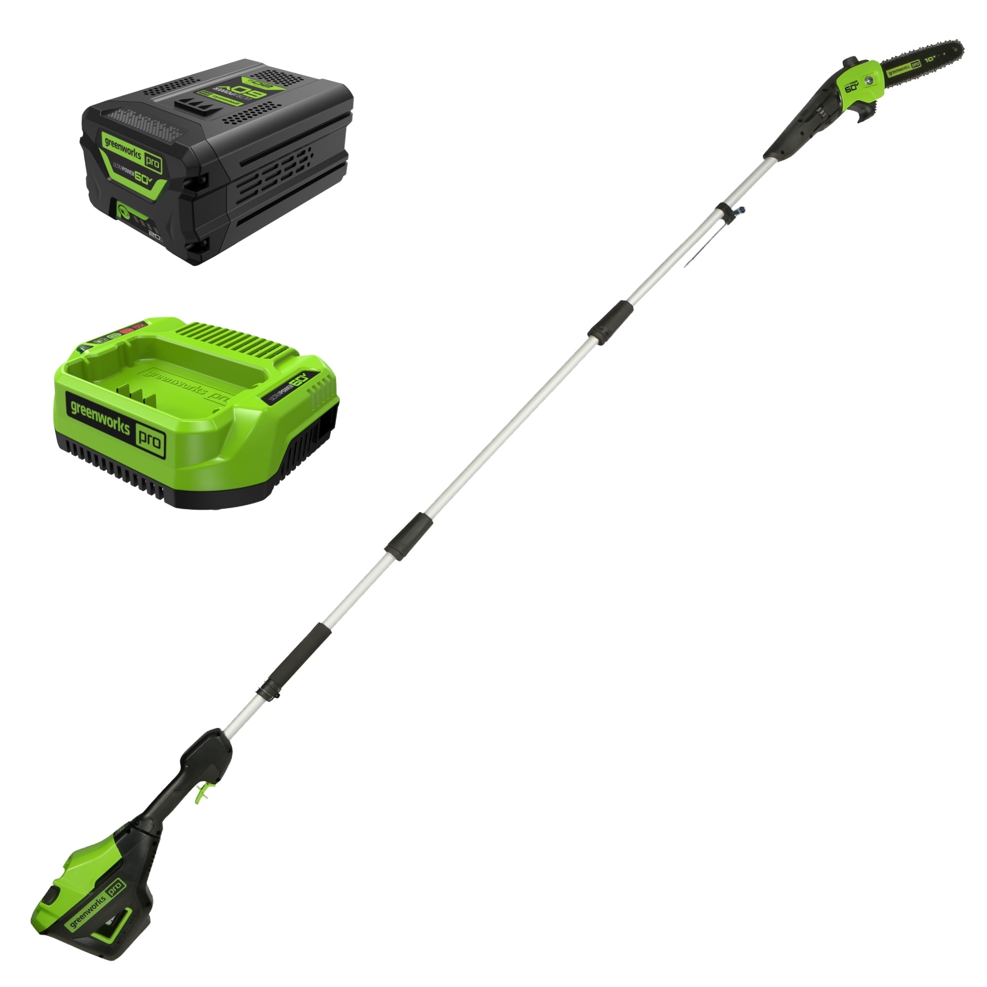 Greenworks 60V 10" Cordless Battery Pole Saw w/ 2.0 Ah Battery & Charger Deal