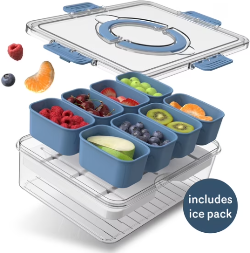 COOK WITH COLOR Snack Container with Ice Pack, Blue