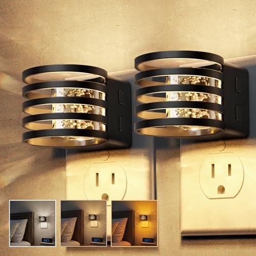L LOHAS LED Dimmable Plug-In Night Lights w/ Dusk-to-Dawn Sensor 2-Count