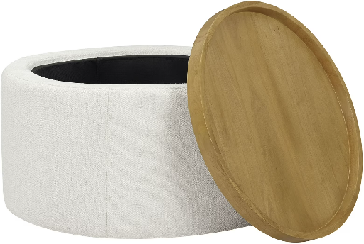Beautiful Drew Stowaway Coffee Table with Storage, Cream
