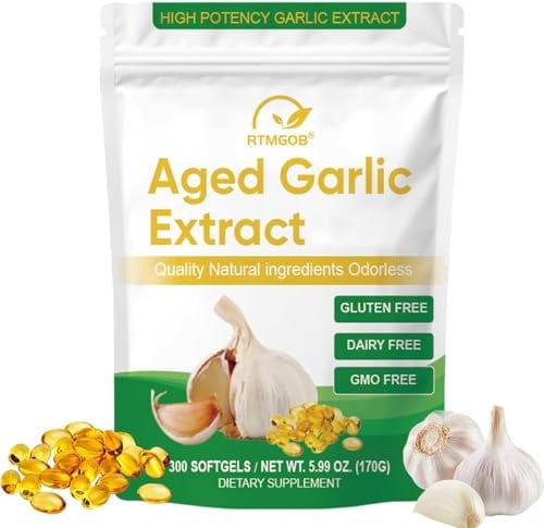 Organic Aged Garlic Extract Supplements 300 Softgels