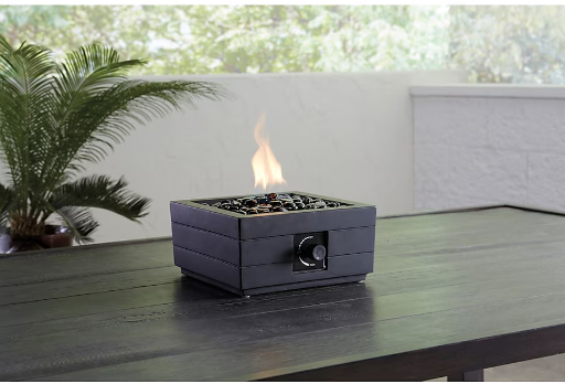 Allen + Roth 10-in W 10000 Maximum BTUs Steel Square Portable Liquid propane Fire pit