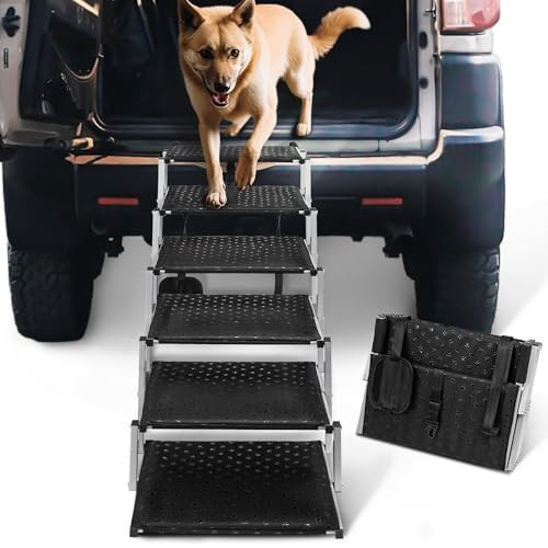 Portable Dog Steps for Cars and SUV, Truck, Lightweight Non-Slip Dog Stairs Support Up to 200 Lbs