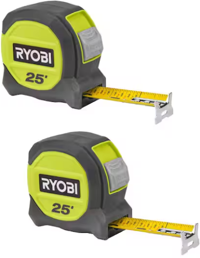 RYOBI 25 Ft. Compact Tape Measure 2-Pack Deal