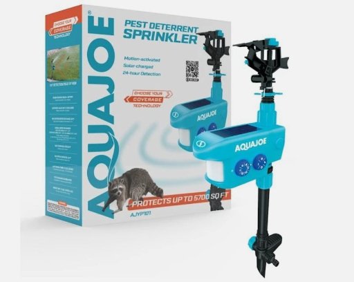 Aqua Joe Yard Patrol Pest Deterrent Motion Sprinkler Day/Night Modes 360 Degree