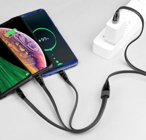 3-in-1 Flat Cord USB-C Fast Charging Cable 100W - 6 Foot Deal