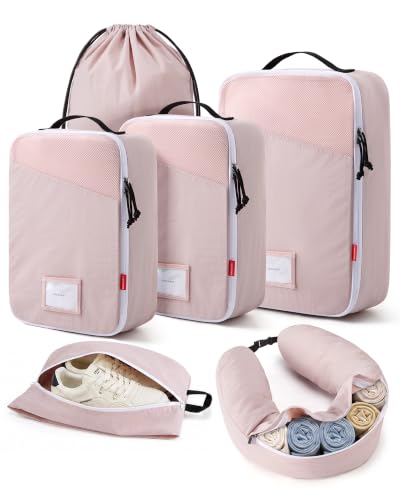 BAGSMART 6 Set Packing Cubes for Travel with Fillable Neck Pillow Deal