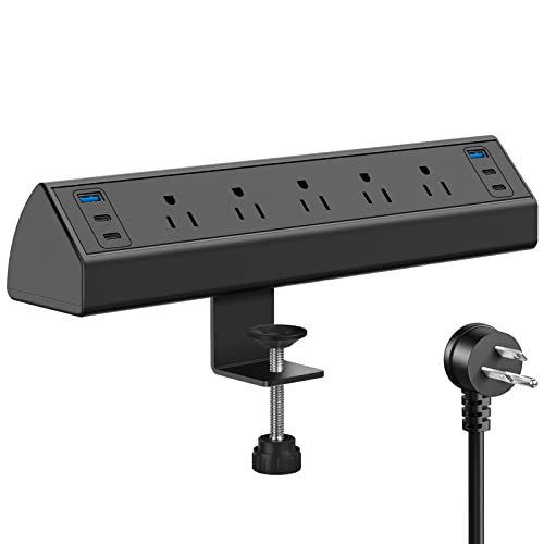 Jgstkcity Desk Clamp Power Strip 5 Outlets + 4x 20W USB-C
