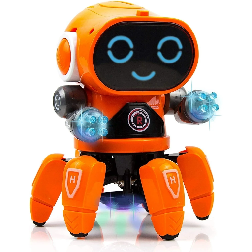 Lvelia Intelligent Electronic Walking Dancing Robot Toy for Kids, Orange