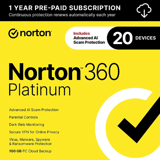 Norton 360 Platinum Antivirus Software