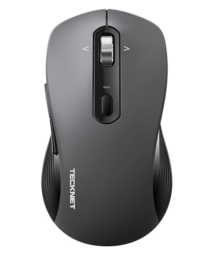 TECKNET Wireless Bluetooth Mouse with 4-Way Wheel, 3-Device