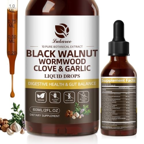 Lukaree Wormwood Black Walnut & Clove Gut Cleanse Tincture 2-Oz