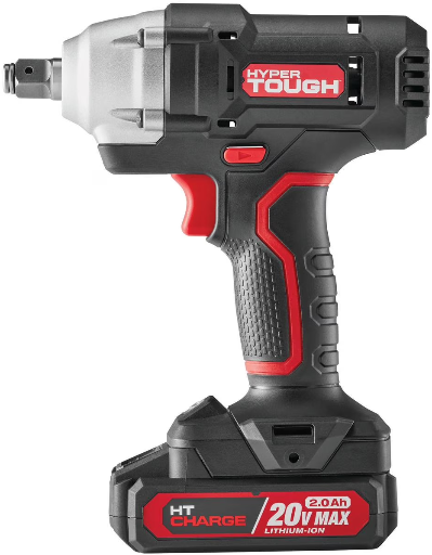 Hyper Tough 20V Cordless 1/2-inch Impact Wrench 2.0 Ah Battery