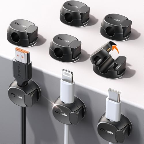 Chfeila Dual Spring & Clasp Cord Organizers 8-Pack (Black)