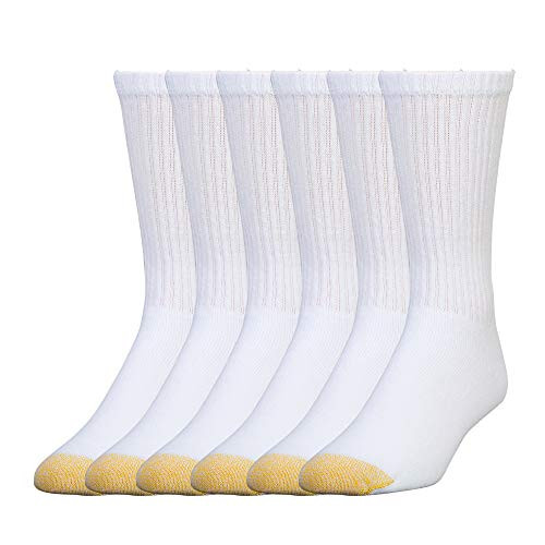 GOLDTOE Men's Cotton Crew Athletic Socks 6-Pairs