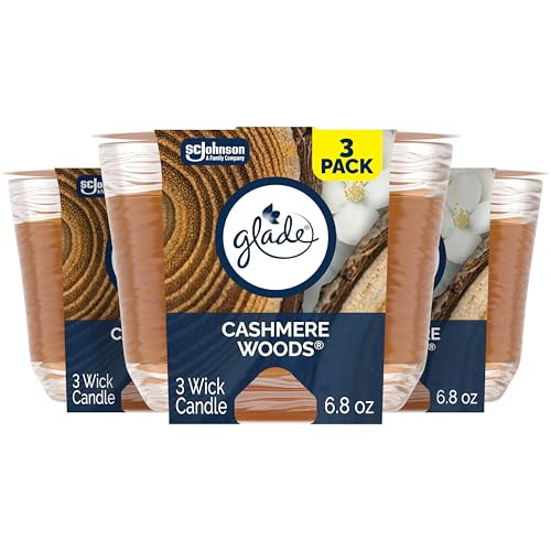 Glade 3-Wick Air Freshener Candle 3-Pack (Cashmere Woods)