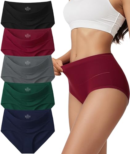 Vevmon Cotton Underwear for Women High Waisted Soft Ladies Panties 5 Pack Deal