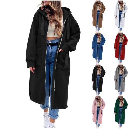 Long Hoodies Fleece Zip Up Jackets