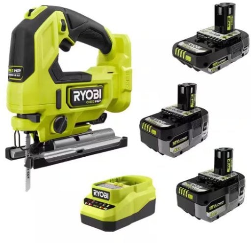 RYOBI ONE+ HP 18V Brushless Cordless Jig Saw Kit with (2) 4.0 Ah Batteries & 2.0 Ah Battery Deal
