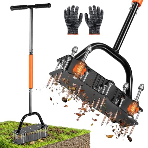 Manual Lawn Aerator Tool with 17 Spikes