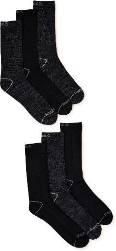 Reebok Men's Pro Series Lightweight Crew Socks 6-Pack