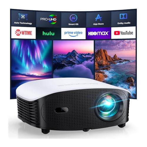 GooDee AI Smart Mini Projector with WiFi and Bluetooth - FHD 4K Support