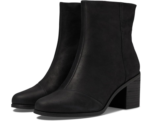 Toms Evelyn Boots, Black/Black Leather