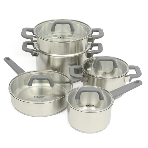 Oster Beauford 9-Piece Stainless Steel Cookware Set