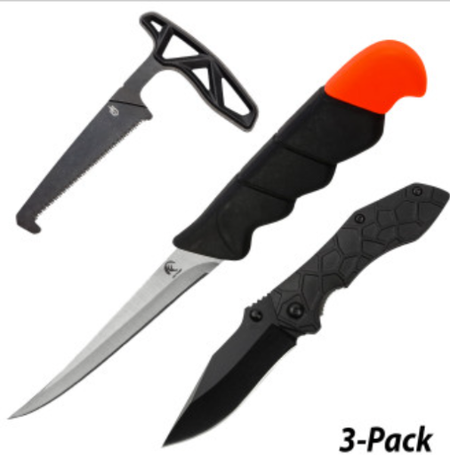 Everyday Knife Pack 3-Pack (Hunting Saw, Folding Knife, Fillet Knife) Deal