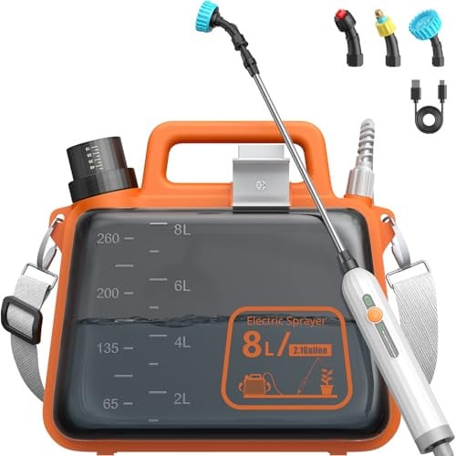 2 Gallon Electric Battery Powered Weed Sprayer with Telescopic Wand