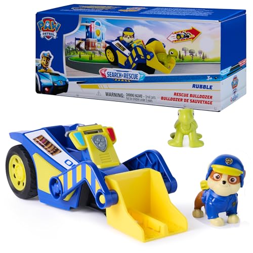 Paw Patrol Search & Rescue Rubble Bulldozer Toy Vehicle w/ 2 Figures