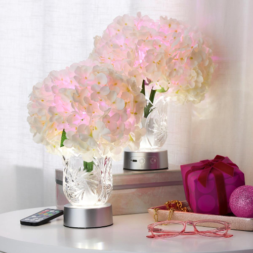Living Glow Rechargeable LED Color Changing Flower Light 2-Pack