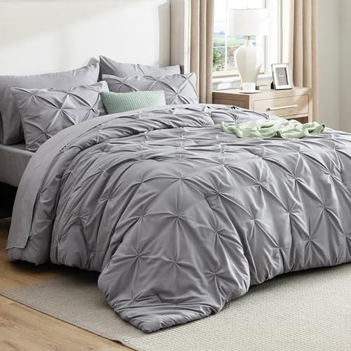 Bedsure Queen Comforter Set Grey 7 Pieces Deal
